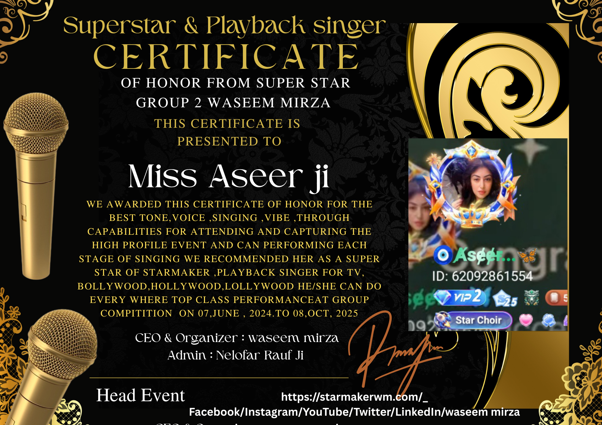 Black and Gold Modern Elegant Certificate of Participation